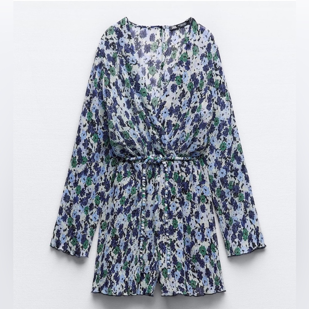 Zara Multicolored Printed Pleated Jumpsuit